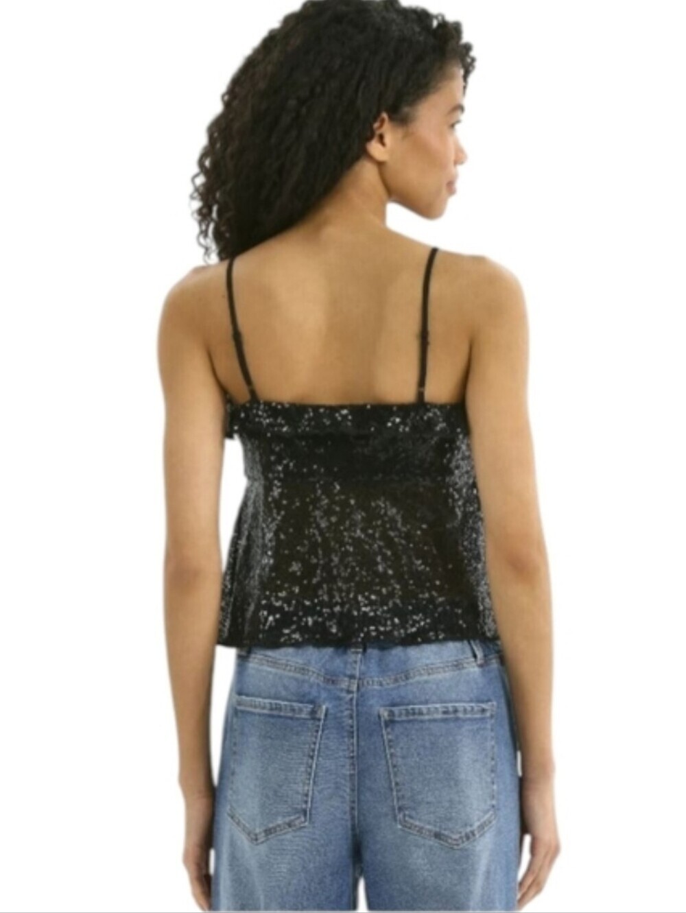 Sequin Ruffle Tie-Front Cami - Picture 4 of 16